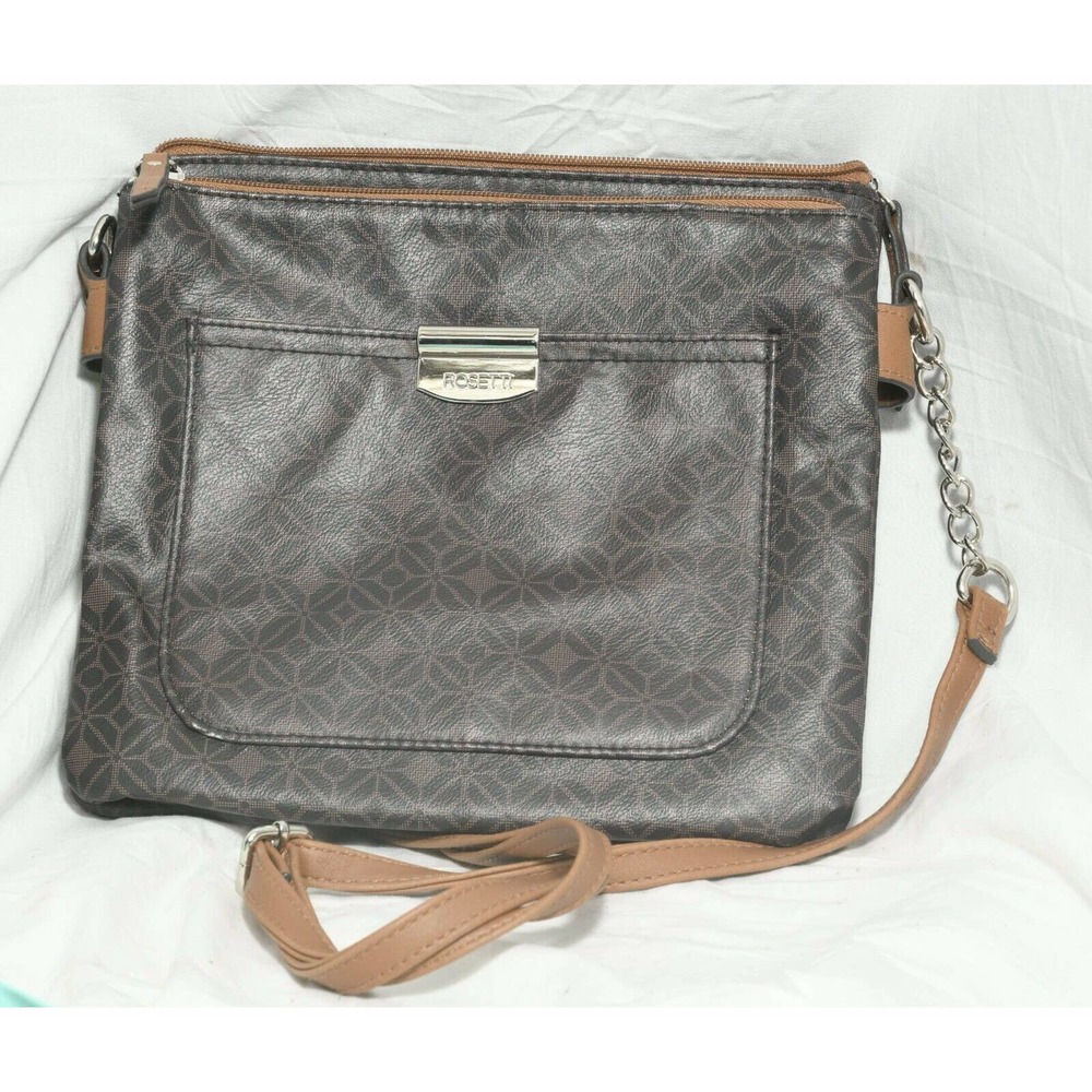 ROSETTI Handbag Purse Dark Brown with Black (9 x 10 inches)